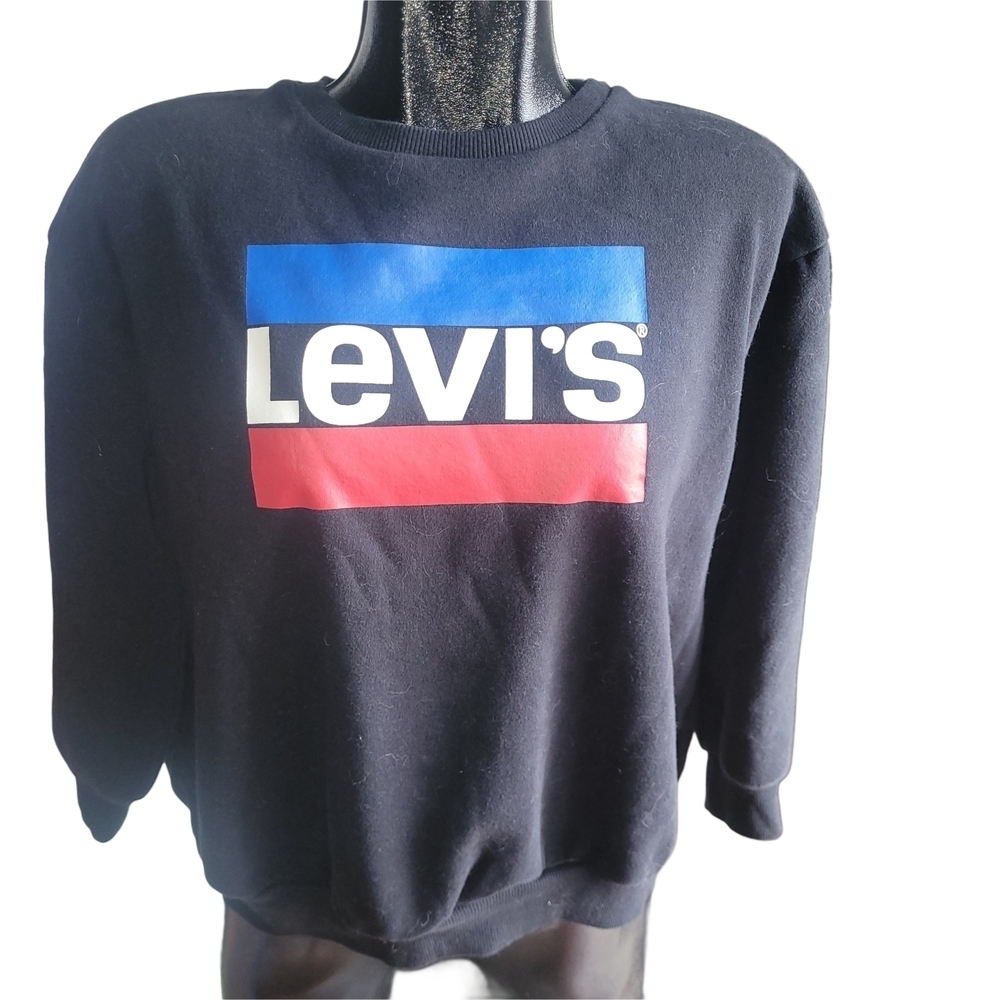 Levi's Black Logo Front Sweatshirt Size L